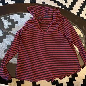 LF Striped Hooded Top